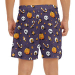 Halloween Eyeball Pattern Print Men's Split Running Shorts