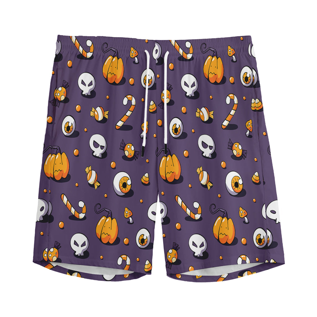 Halloween Eyeball Pattern Print Men's Sports Shorts