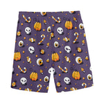 Halloween Eyeball Pattern Print Men's Sports Shorts