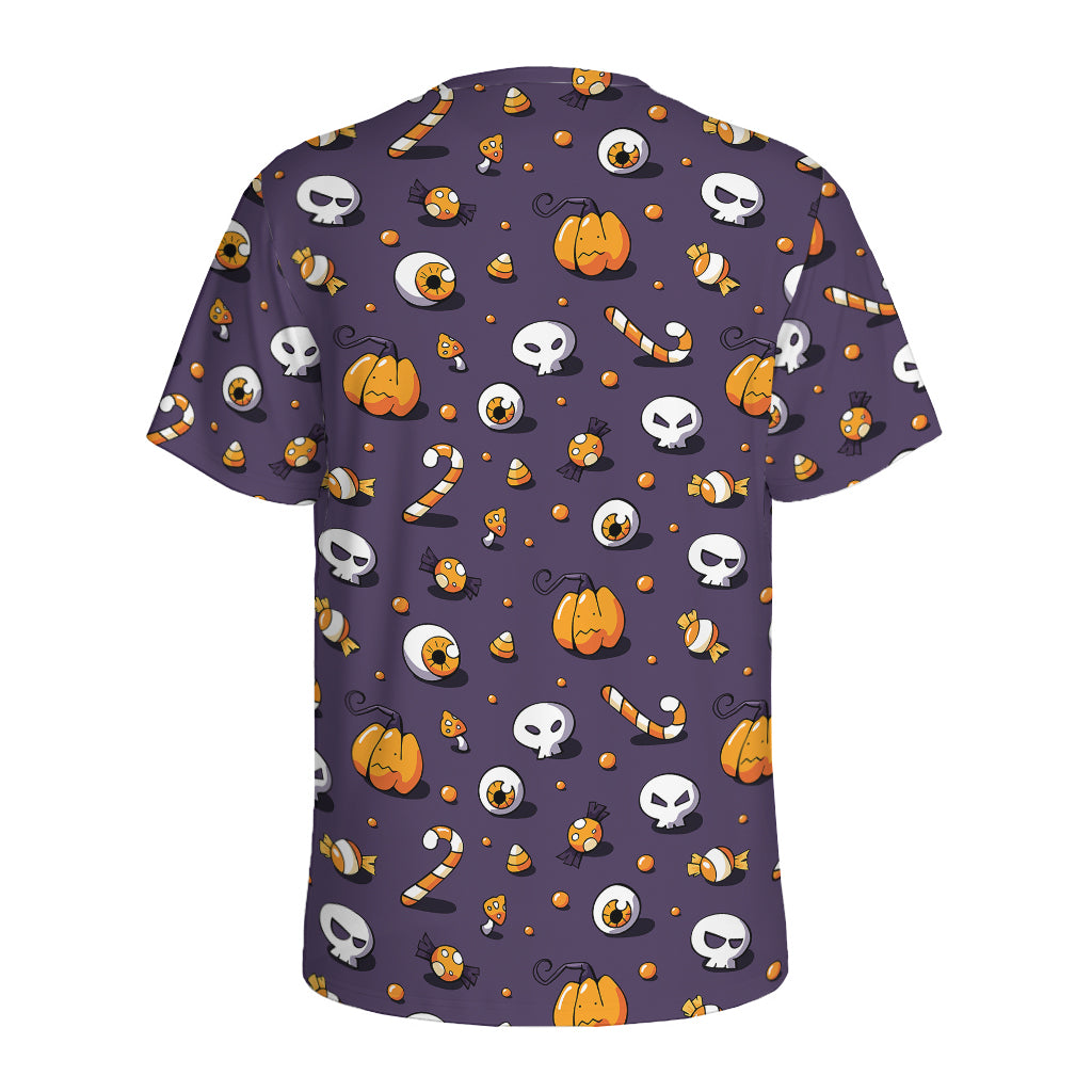 Halloween Eyeball Pattern Print Men's Sports T-Shirt