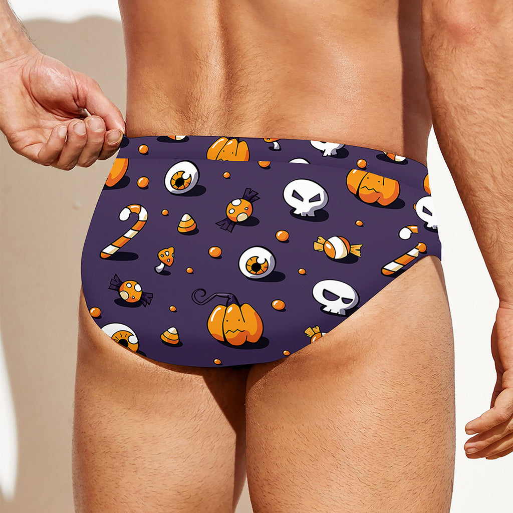 Halloween Eyeball Pattern Print Men's Swim Briefs