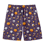 Halloween Eyeball Pattern Print Men's Swim Trunks