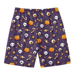 Halloween Eyeball Pattern Print Men's Swim Trunks