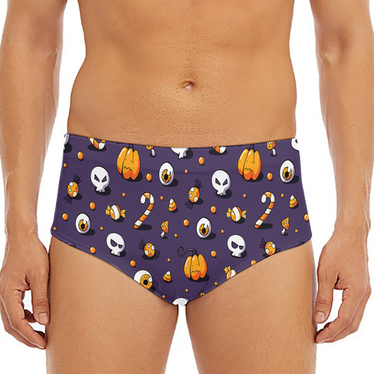 Halloween Eyeball Pattern Print Men's Triangle Swim Briefs