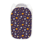 Halloween Eyeball Pattern Print Mesh Laundry Hamper