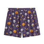 Halloween Eyeball Pattern Print Mesh Shorts