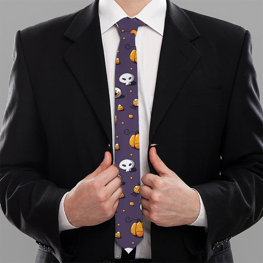 Halloween Eyeball Pattern Print Necktie