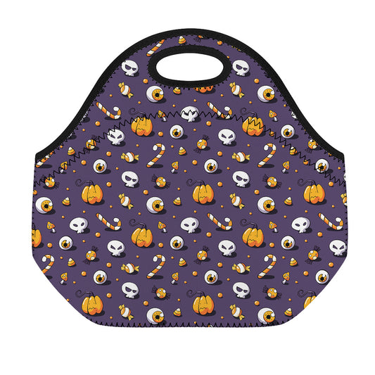 Halloween Eyeball Pattern Print Neoprene Lunch Bag