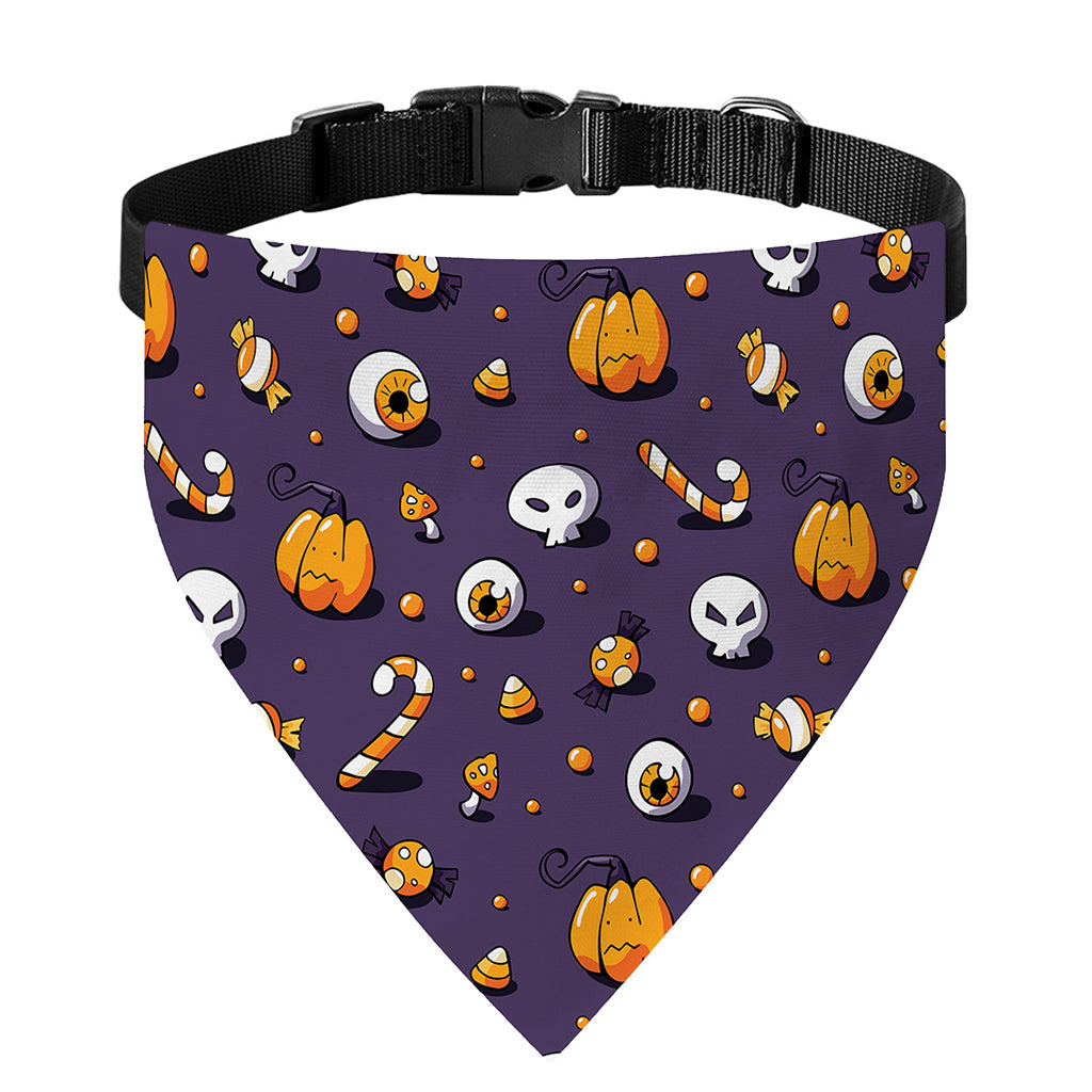 Halloween Eyeball Pattern Print Over The Collar Dog Bandana