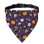 Halloween Eyeball Pattern Print Over The Collar Dog Bandana