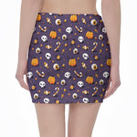 Halloween Eyeball Pattern Print Pencil Mini Skirt