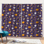 Halloween Eyeball Pattern Print Pencil Pleat Curtains