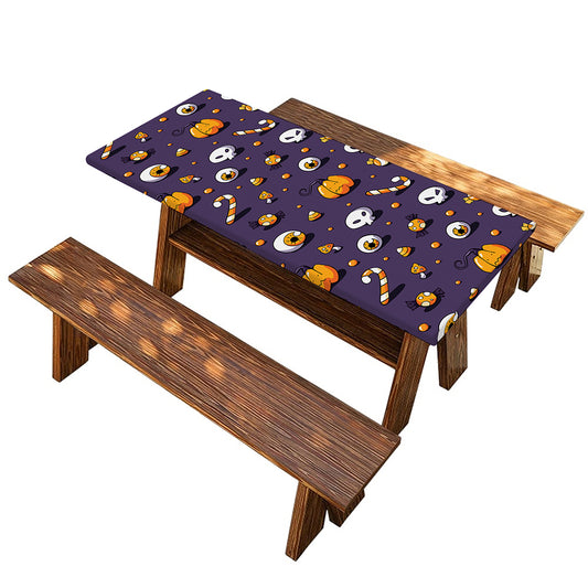 Halloween Eyeball Pattern Print Picnic Table Cover