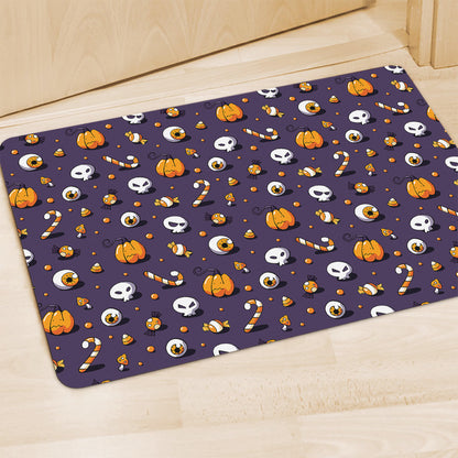 Halloween Eyeball Pattern Print Polyester Doormat