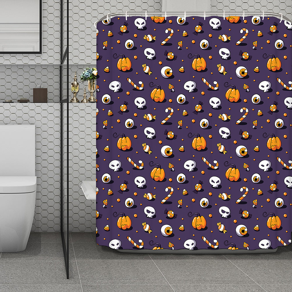 Halloween Eyeball Pattern Print Polyester Shower Curtain