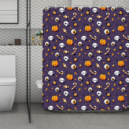 Halloween Eyeball Pattern Print Polyester Shower Curtain