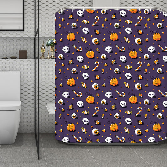 Halloween Eyeball Pattern Print Polyester Shower Curtain