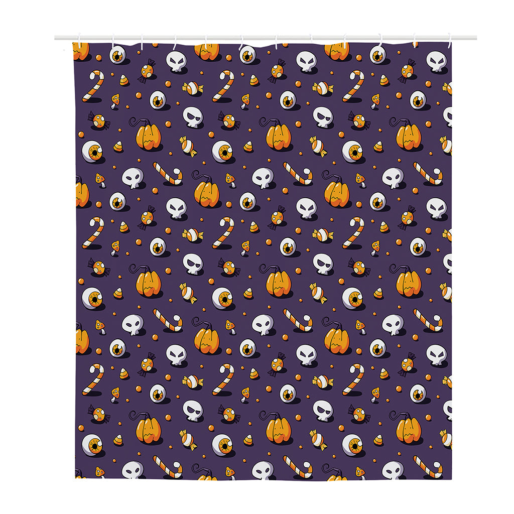 Halloween Eyeball Pattern Print Polyester Shower Curtain