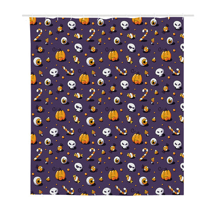 Halloween Eyeball Pattern Print Polyester Shower Curtain