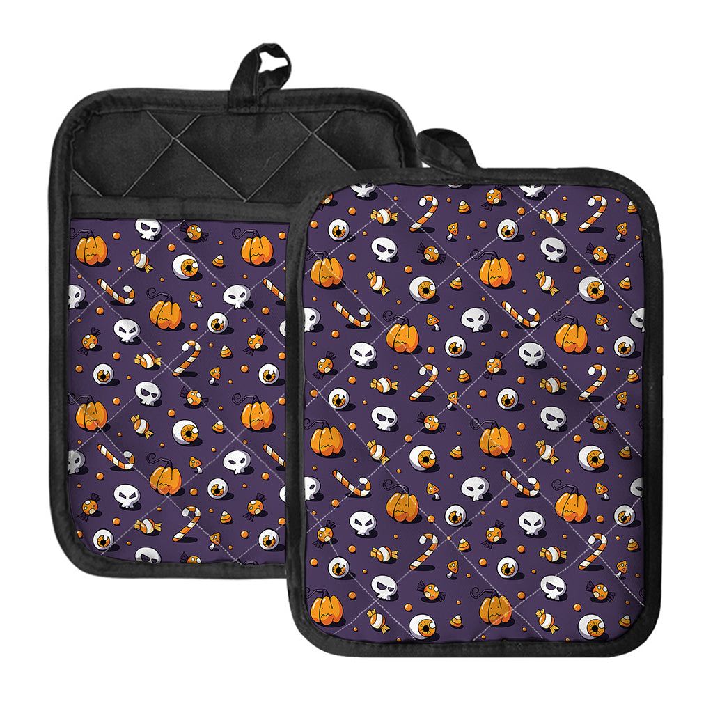 Halloween Eyeball Pattern Print Pot Holders With Pocket