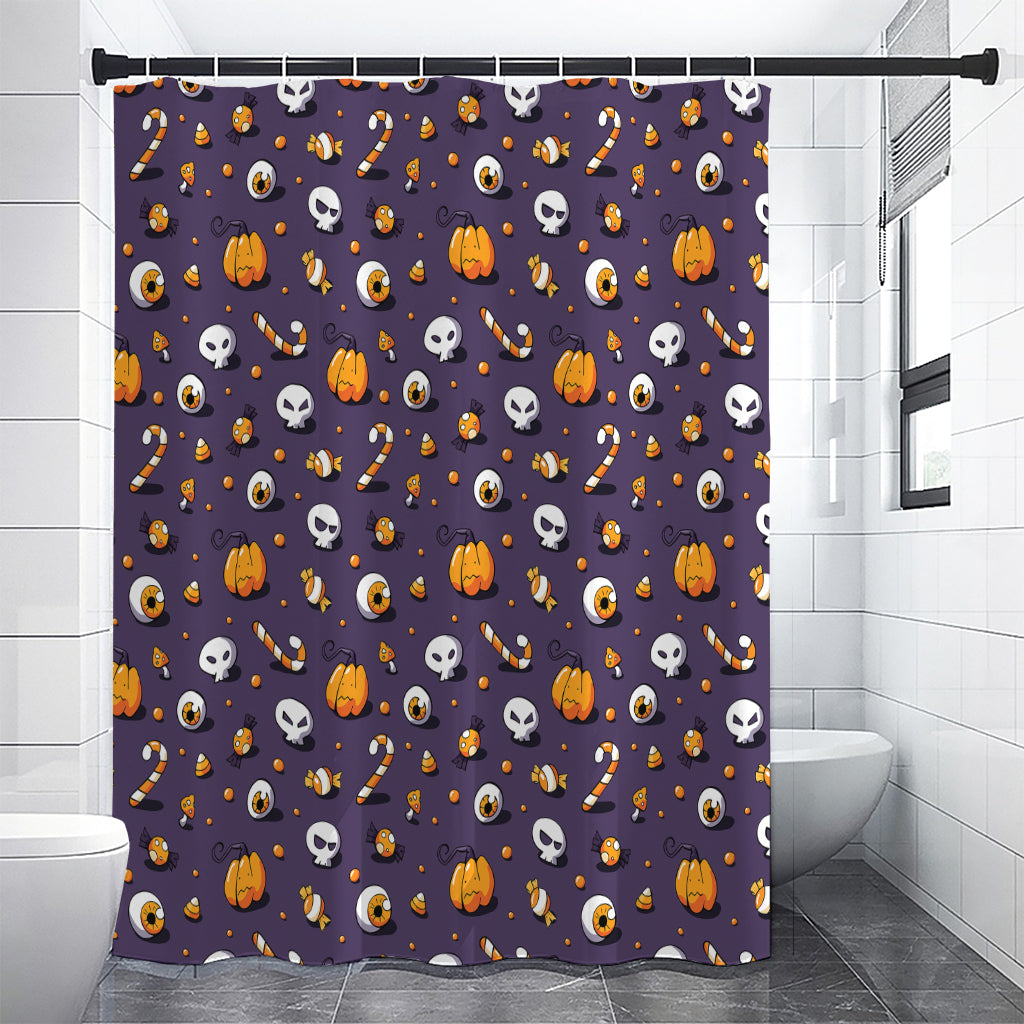 Halloween Eyeball Pattern Print Premium Shower Curtain