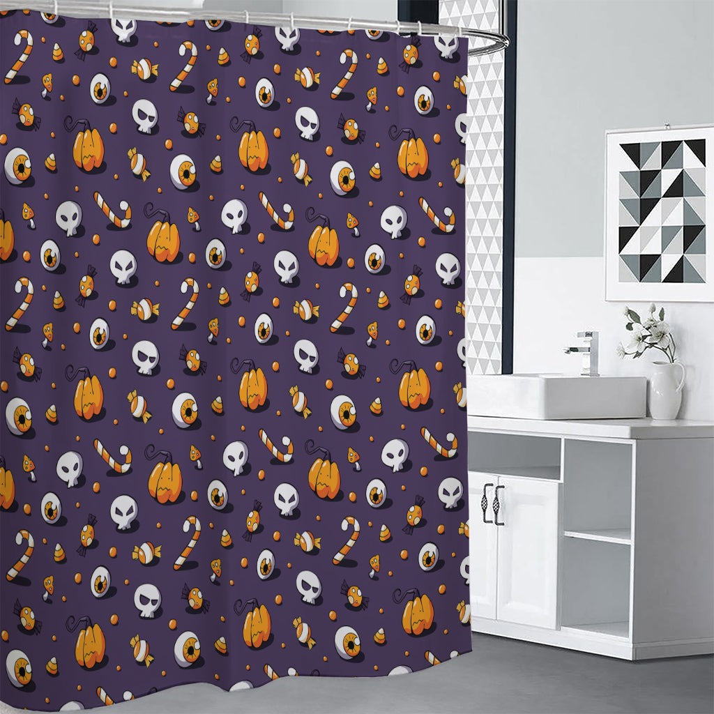 Halloween Eyeball Pattern Print Premium Shower Curtain