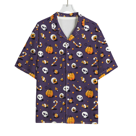 Halloween Eyeball Pattern Print Rayon Hawaiian Shirt