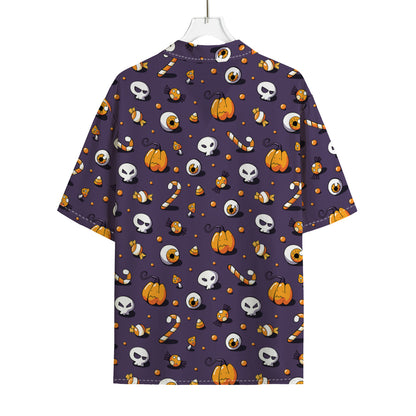 Halloween Eyeball Pattern Print Rayon Hawaiian Shirt