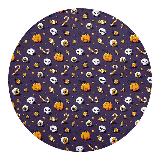Halloween Eyeball Pattern Print Round Blanket