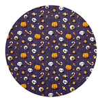 Halloween Eyeball Pattern Print Round Blanket