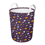 Halloween Eyeball Pattern Print Round Laundry Basket