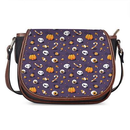 Halloween Eyeball Pattern Print Saddle Bag