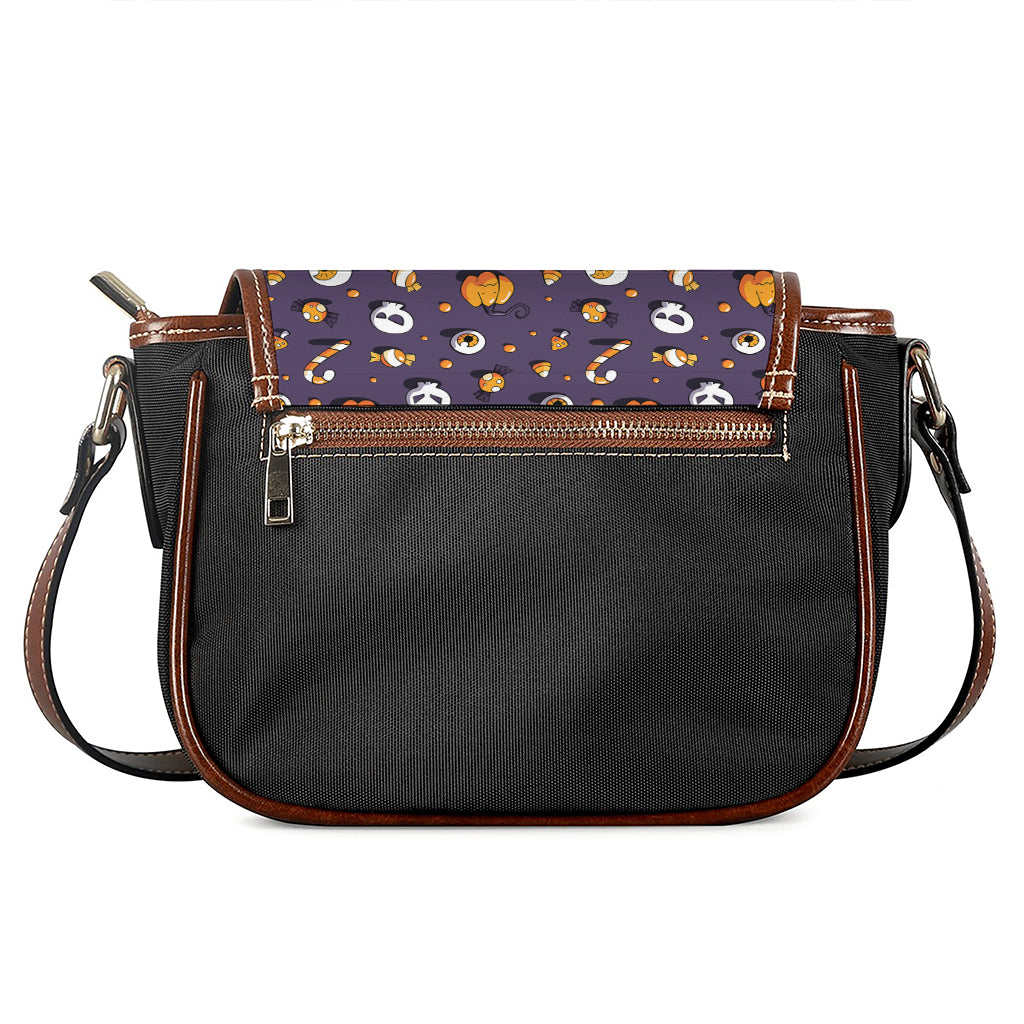 Halloween Eyeball Pattern Print Saddle Bag