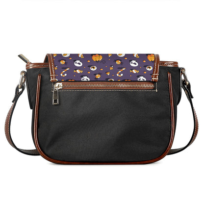 Halloween Eyeball Pattern Print Saddle Bag