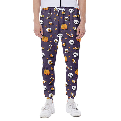 Halloween Eyeball Pattern Print Scuba Joggers
