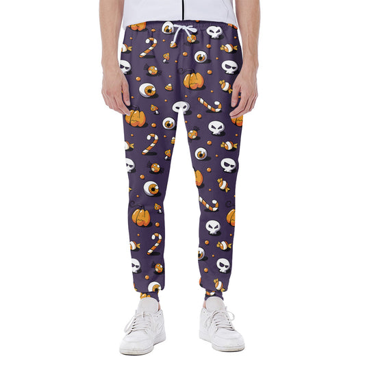 Halloween Eyeball Pattern Print Scuba Joggers