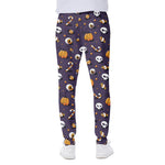 Halloween Eyeball Pattern Print Scuba Joggers