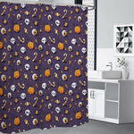 Halloween Eyeball Pattern Print Shower Curtain