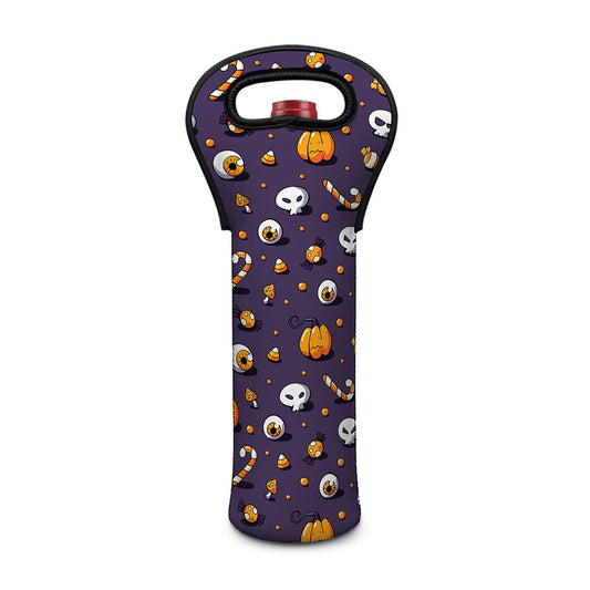 Halloween Eyeball Pattern Print Single Neoprene Wine Tote