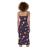 Halloween Eyeball Pattern Print Slim Fit Midi Cami Dress
