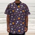 Halloween Eyeball Pattern Print Textured Short Sleeve Shirt