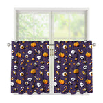 Halloween Eyeball Pattern Print Tier Curtains