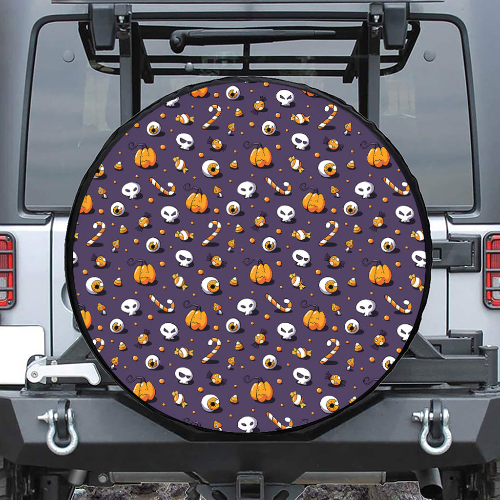 Halloween Eyeball Pattern Print Tire Cover