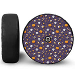 Halloween Eyeball Pattern Print Tire Cover With Camera Hole
