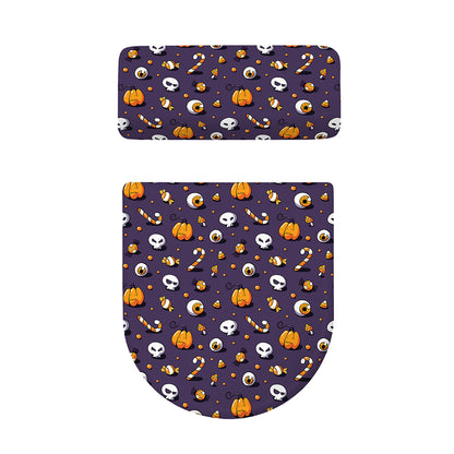 Halloween Eyeball Pattern Print Toilet Lid And Tank Cover Set