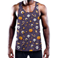 Halloween Eyeball Pattern Print Men's Workout Tank Top