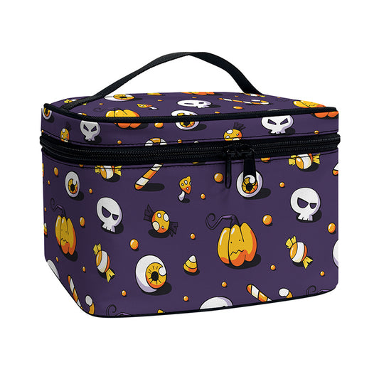 Halloween Eyeball Pattern Print Travel Makeup Bag