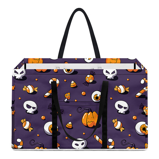 Halloween Eyeball Pattern Print Utility Tote Bag