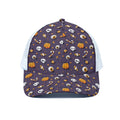 Halloween Eyeball Pattern Print White Mesh Trucker Hat
