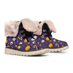 Halloween Eyeball Pattern Print Winter Boots